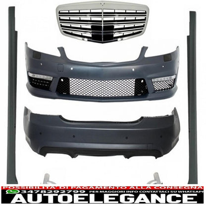 complete body kit suitable for mercedes s-class w221 lwb (2005-2013) with restyled front grille and exhaust muffler tips