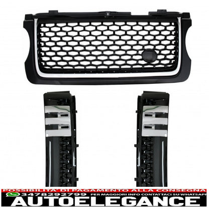 griglia centrale con prese d'aria laterali adatta per land rover vogue iii l322 (2010-2012) all black autobiography supercharged edition