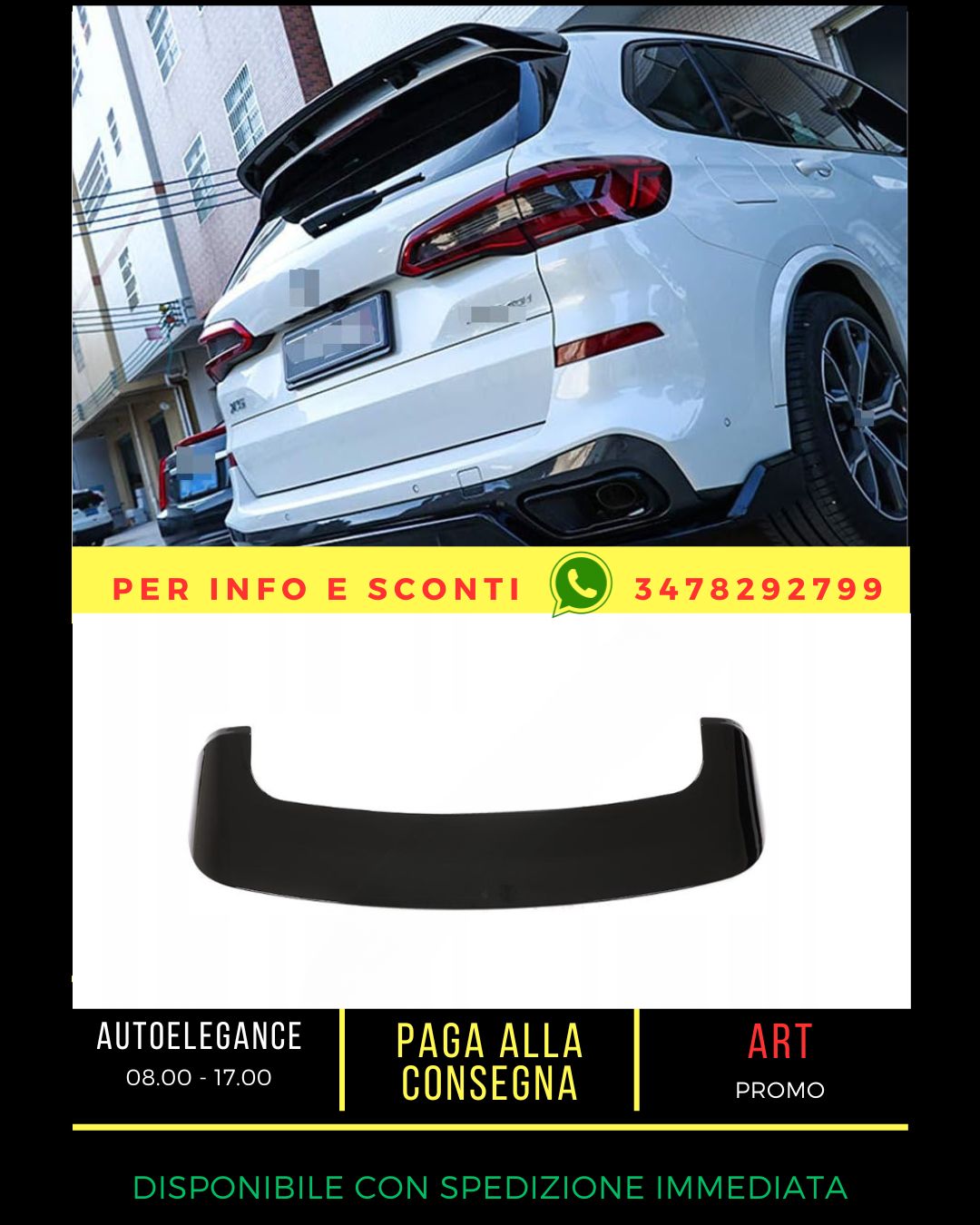 ✨SPOILER nero lucido ADATTO PER BMW X5 G05 2018+✨