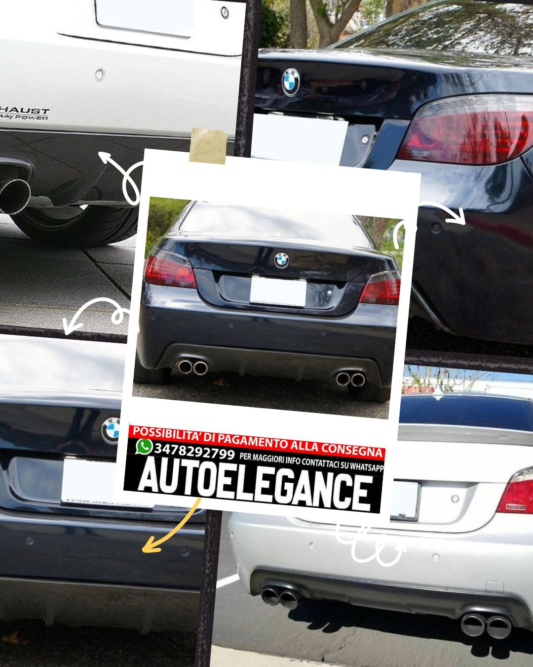 DIFFUSORE adatto per BMW 5 E60 E61 SEDAN TOURING 2003-10