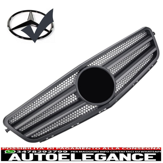 Griglia del radiatore sportiva per Mercedes W204 S204 nero opaco
