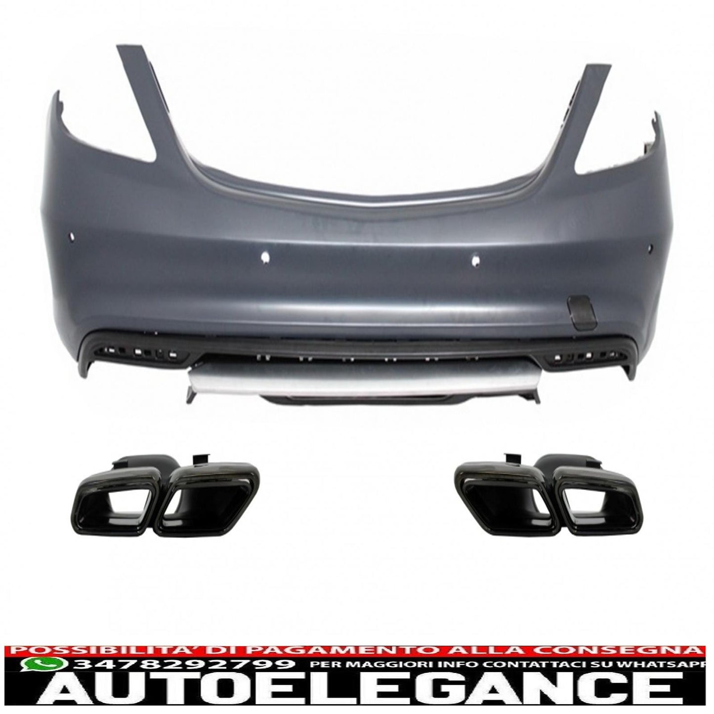 Rear bumper exhaust tips suitable for mercedes benz w222 s class (2013-up) s65 a-design 