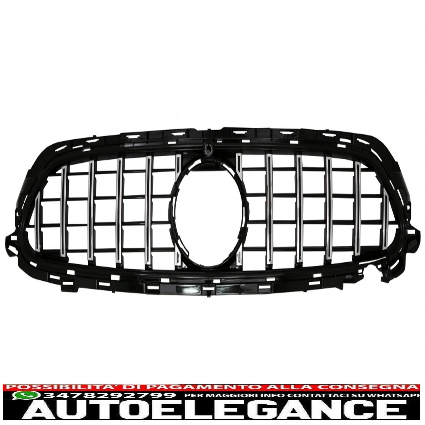 griglia centrale adatta per mercedes classe e facelift w213 s213 c238 a238 sport line (2020-up) gt-r design panamericana cromata