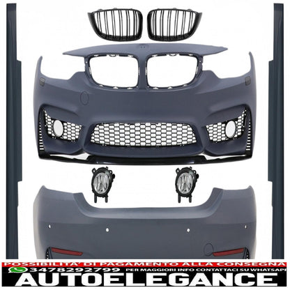 body kit suitable for bmw 4 series f32 coupe f33 cabrio (2013-03.2019) m4 design with grilles and fog lights