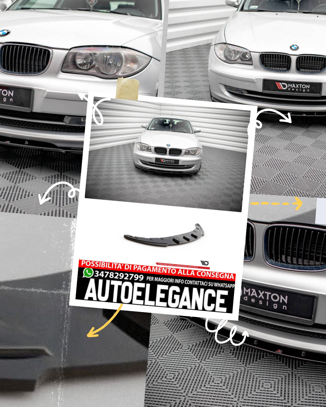 SPLITTER ANTERIORE ADATTO PER  V.2 BMW 1 E81 FACELIFT  (2007-2011)