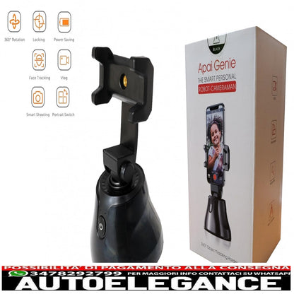 Automatic Face Object Tracking Smart Phone Camera Holder 360° Rotation Selfie Stick for Tiktok/YouTube/Live Streaming/Makeup