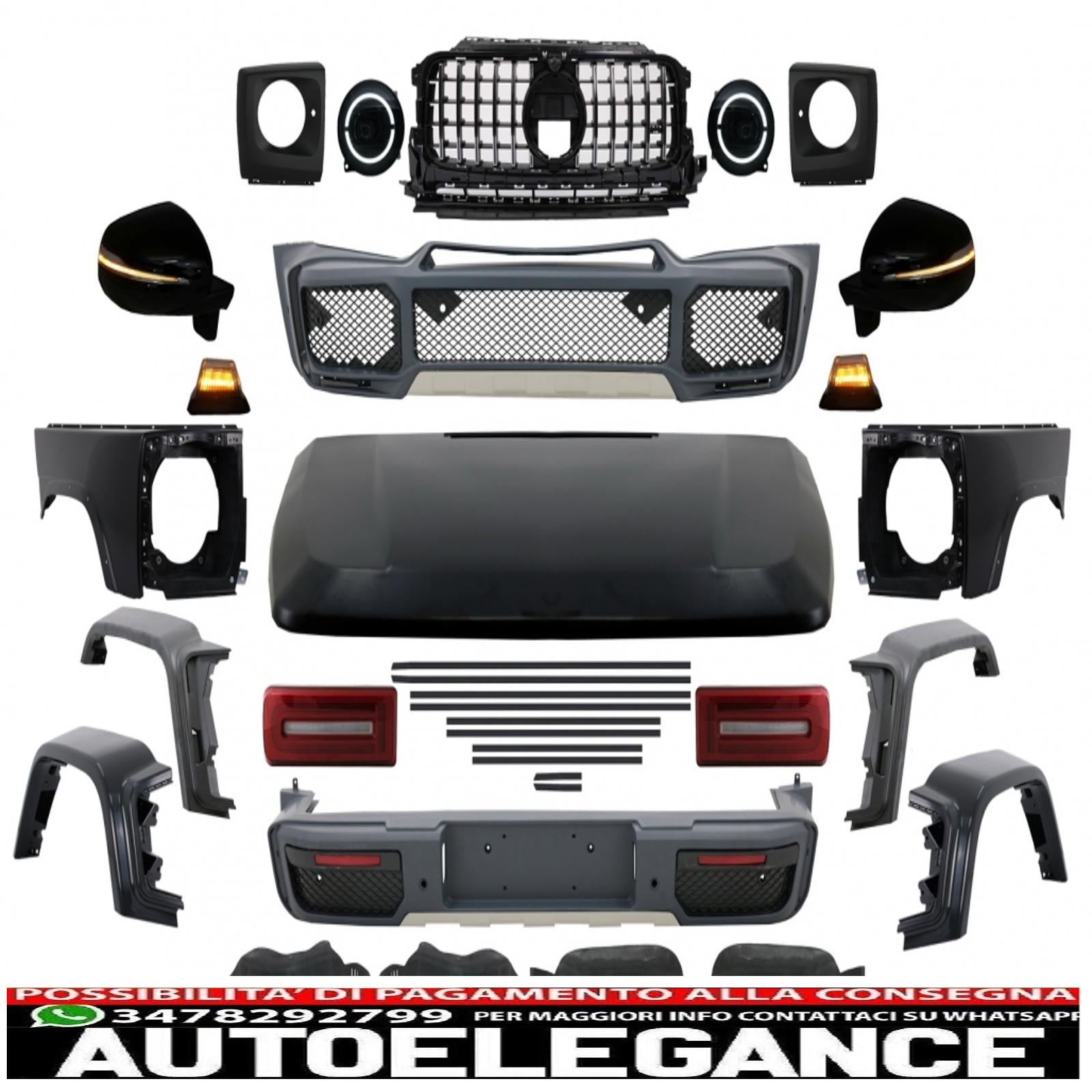 Conversione del kit carrozzeria nuovo stile g63 2018 adatto per mercedes classe g w463 (2008-2017) b-look AUTOELEGANCERICAMBI