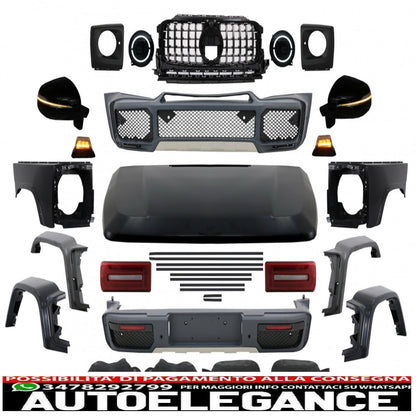 Conversione del kit carrozzeria nuovo stile g63 2018 adatto per mercedes classe g w463 (2008-2017) b-look AUTOELEGANCERICAMBI