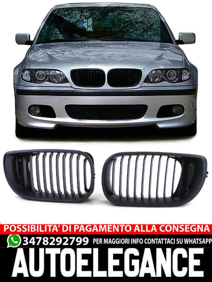 Aftermarket Matte Performance Grille Compatible with BMW 3 Series E46 Sedan Touring 01-05 