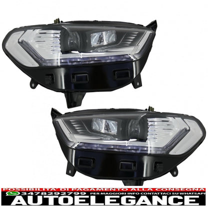 xenon look led drl headlights suitable for ford mondeo mk5 (2013-2016) dynamic and smooth sequential cornering lights chrome