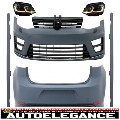 complete body kit with g7.5 look headlights dynamic led cornering lights suitable for vw golf 7 vii (11/2012-07/2017) r design 
