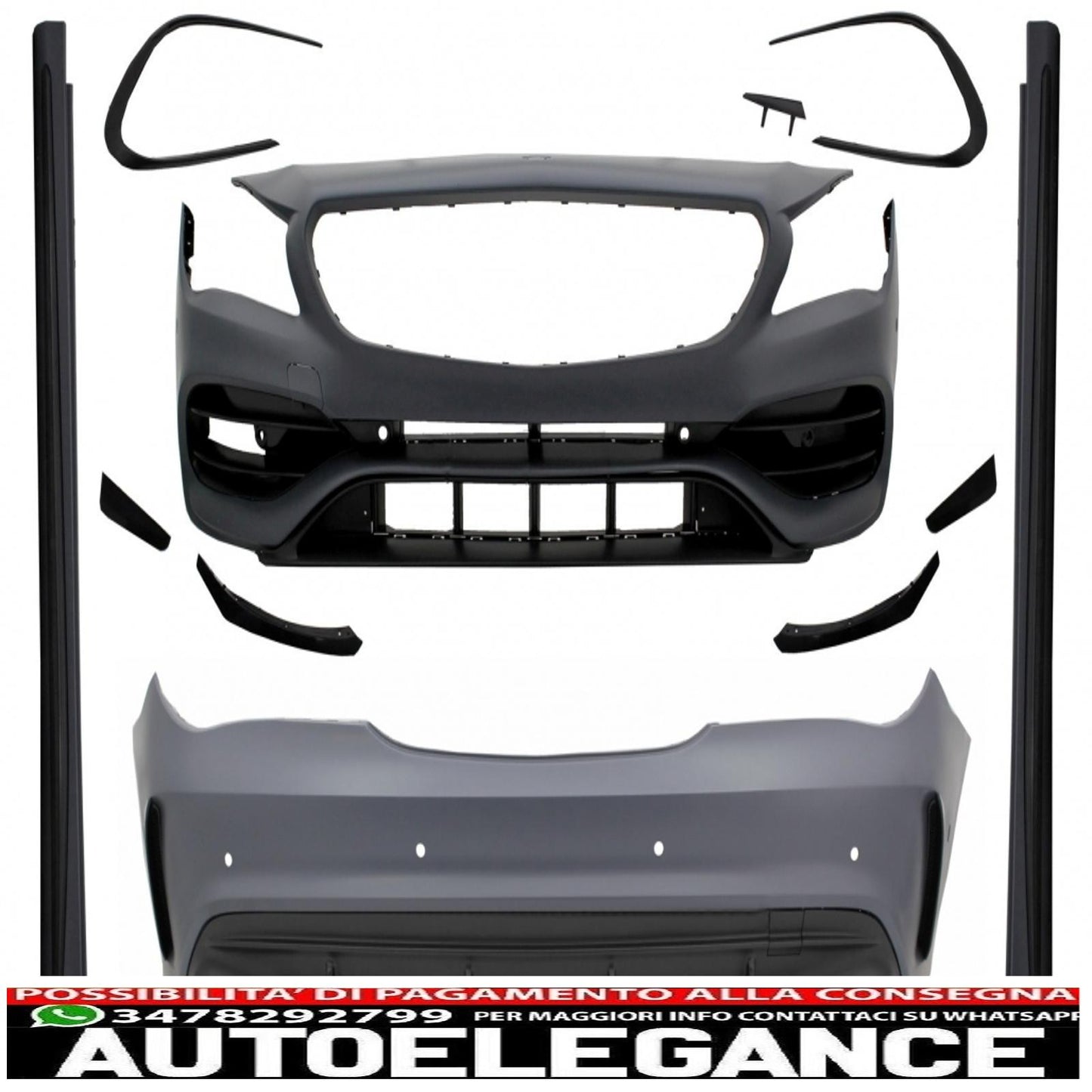 kit carrozzeria completo adatto per mercedes cla c117 w117 (2013-2018) restyling cla45 design