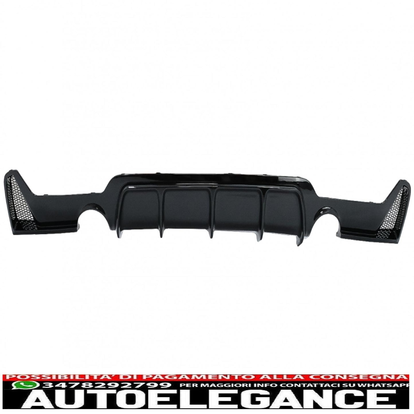 diffusore paraurti posteriore adatto per bmw serie 4 f32 f33 f36 (2013-2019) coupe cabrio m design doppia uscita singola nero pianoforte