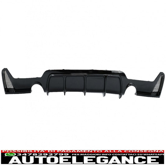 diffusore paraurti posteriore adatto per bmw serie 4 f32 f33 f36 (2013-2019) coupe cabrio m design doppia uscita singola nero pianoforte
