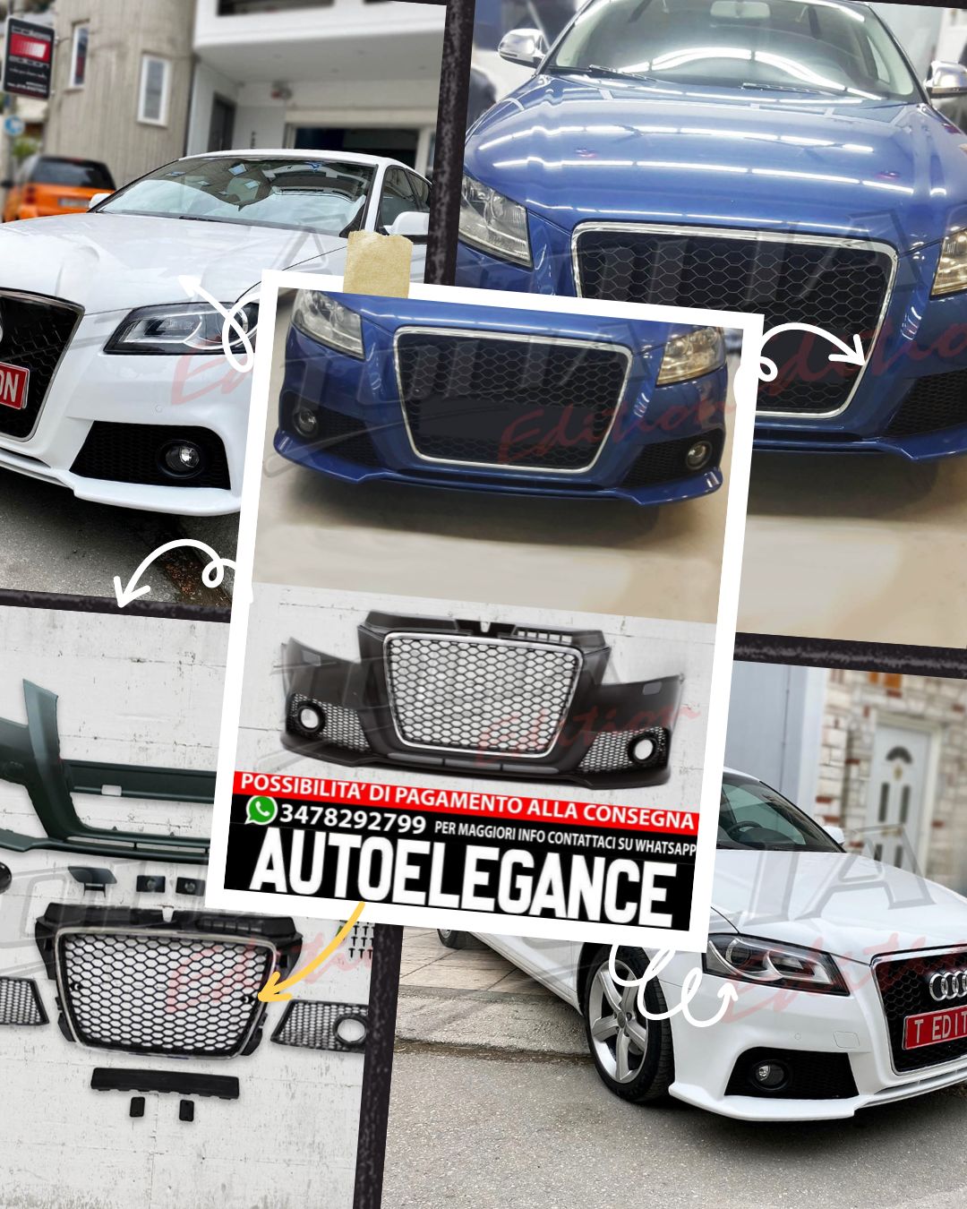 FRONT BUMPER RS3 TYPE SUITABLE FOR A3 8PA (08-12) 