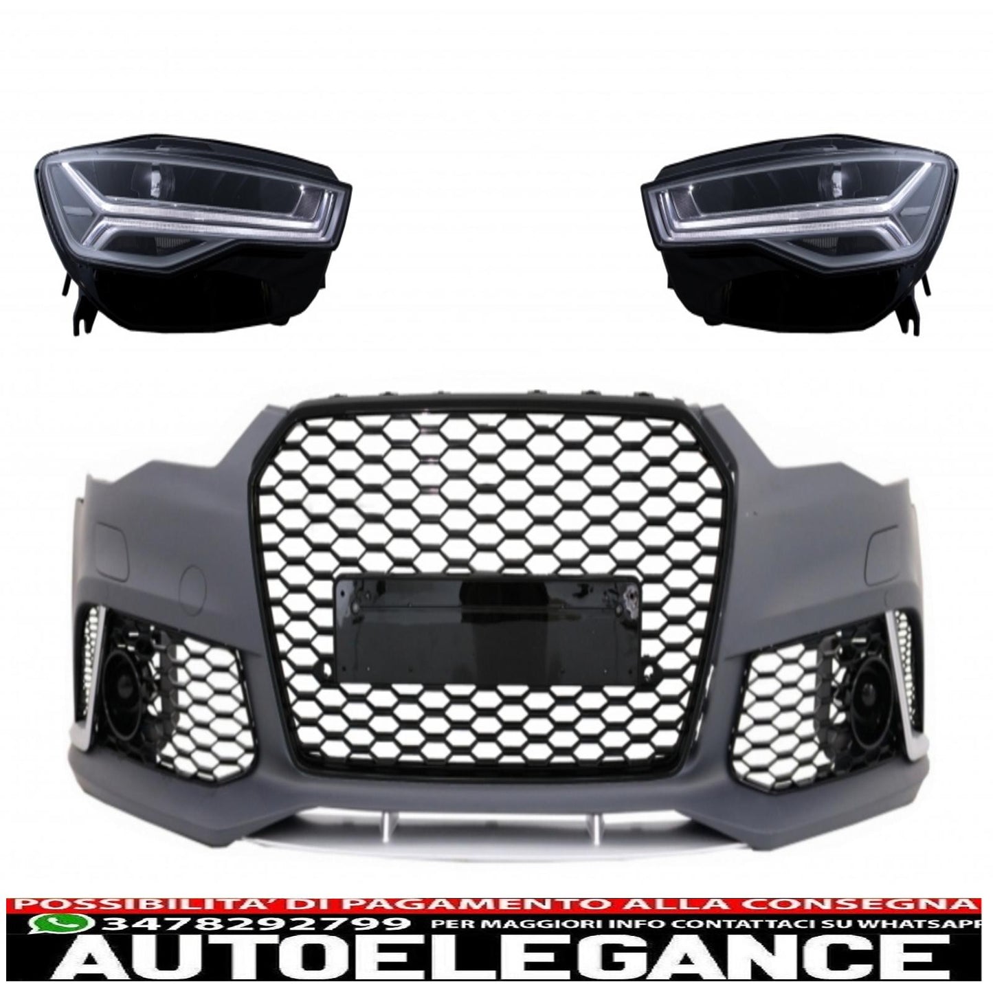 paraurti anteriore con fari full led luci di svolta dinamiche sequenziali adatti per audi a6 c7 4g (2011-2018) rs6 design a matrice