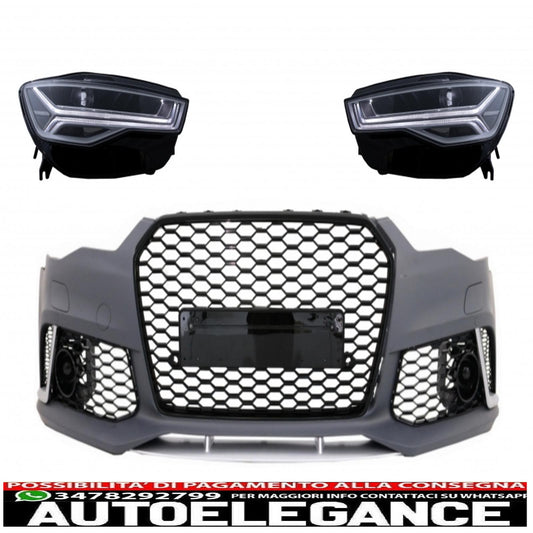 paraurti anteriore con fari full led luci di svolta dinamiche sequenziali adatti per audi a6 c7 4g (2011-2018) rs6 design a matrice