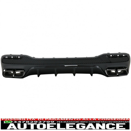 diffusore posteriore con terminali di scarico adatto per mercedes gle w166 suv sport line (2015-2018) pacchetto notturno
