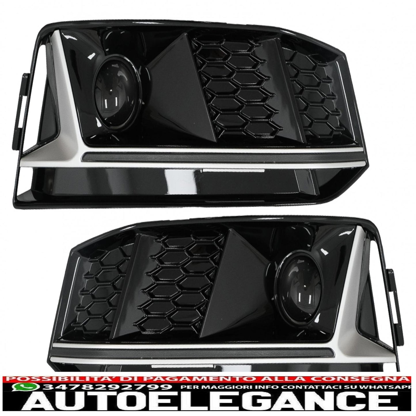 lower grill bumper covers ACC side grills suitable for audi a4 b9 s-line sedan avant (2016-2018) rs4 design silver edition 