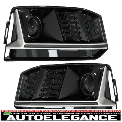 lower grill bumper covers ACC side grills suitable for audi a4 b9 s-line sedan avant (2016-2018) rs4 design silver edition 