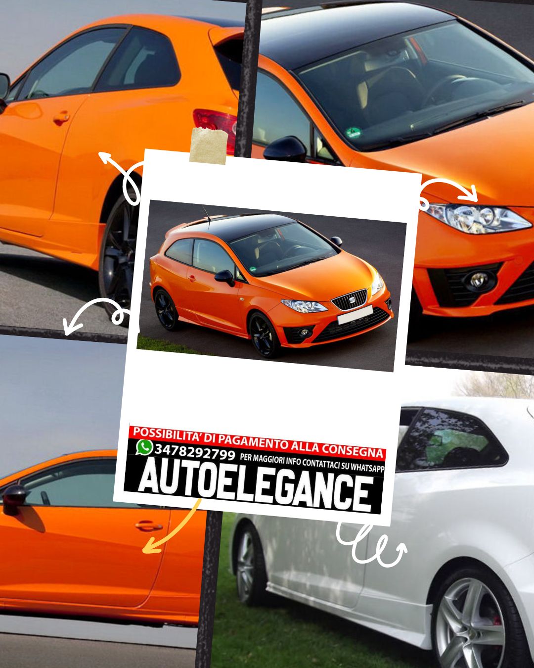 SOTTO MINIGONNE ADATTE PER SEAT IBIZA 6J IBIZA 6F IBIZA KJ 08-21 NERO LUCIDO