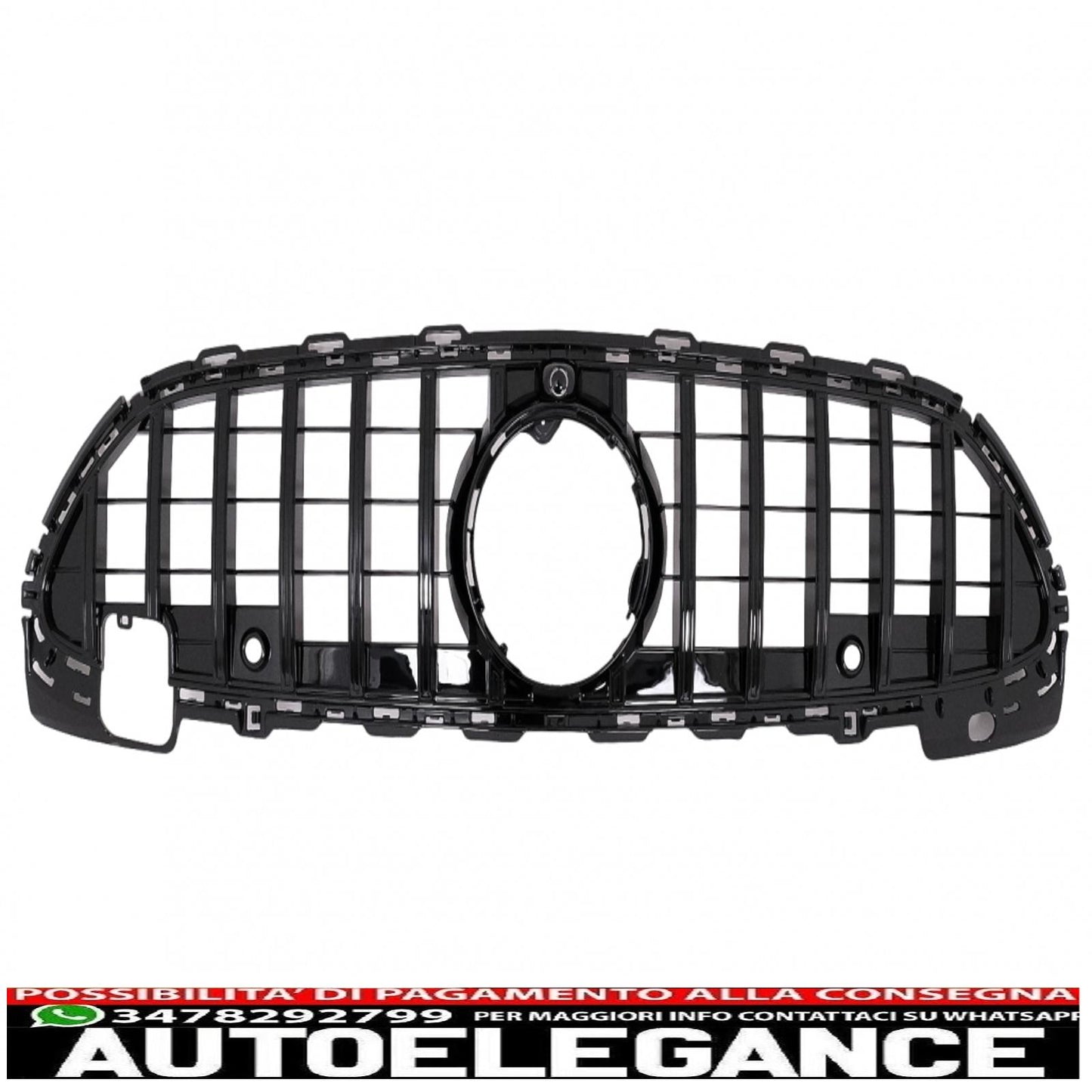 front grille suitable for mercedes c-class w206 sedan s206 t-modell (2021-up) gt-r design panamericana black
