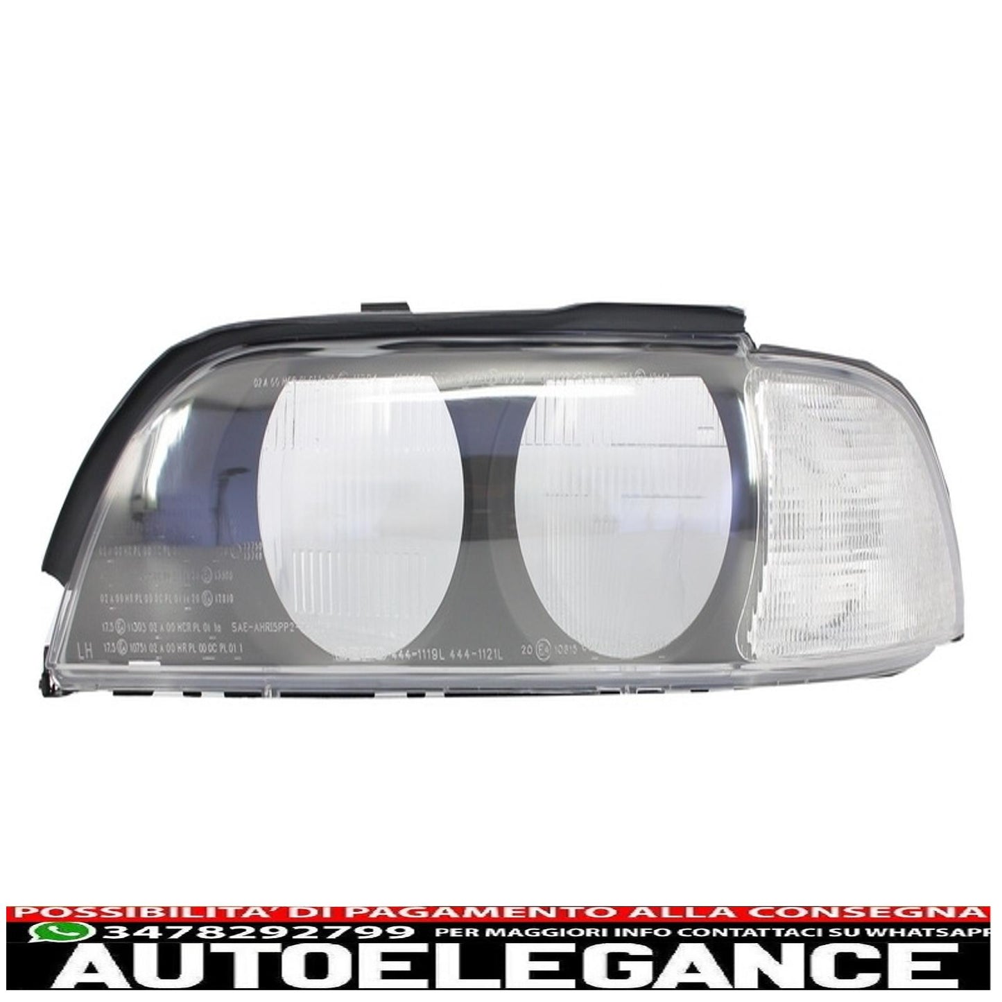 Headlight glass lens replacement suitable for BMW 5 series e39 pre facelift (1996-2000) left side