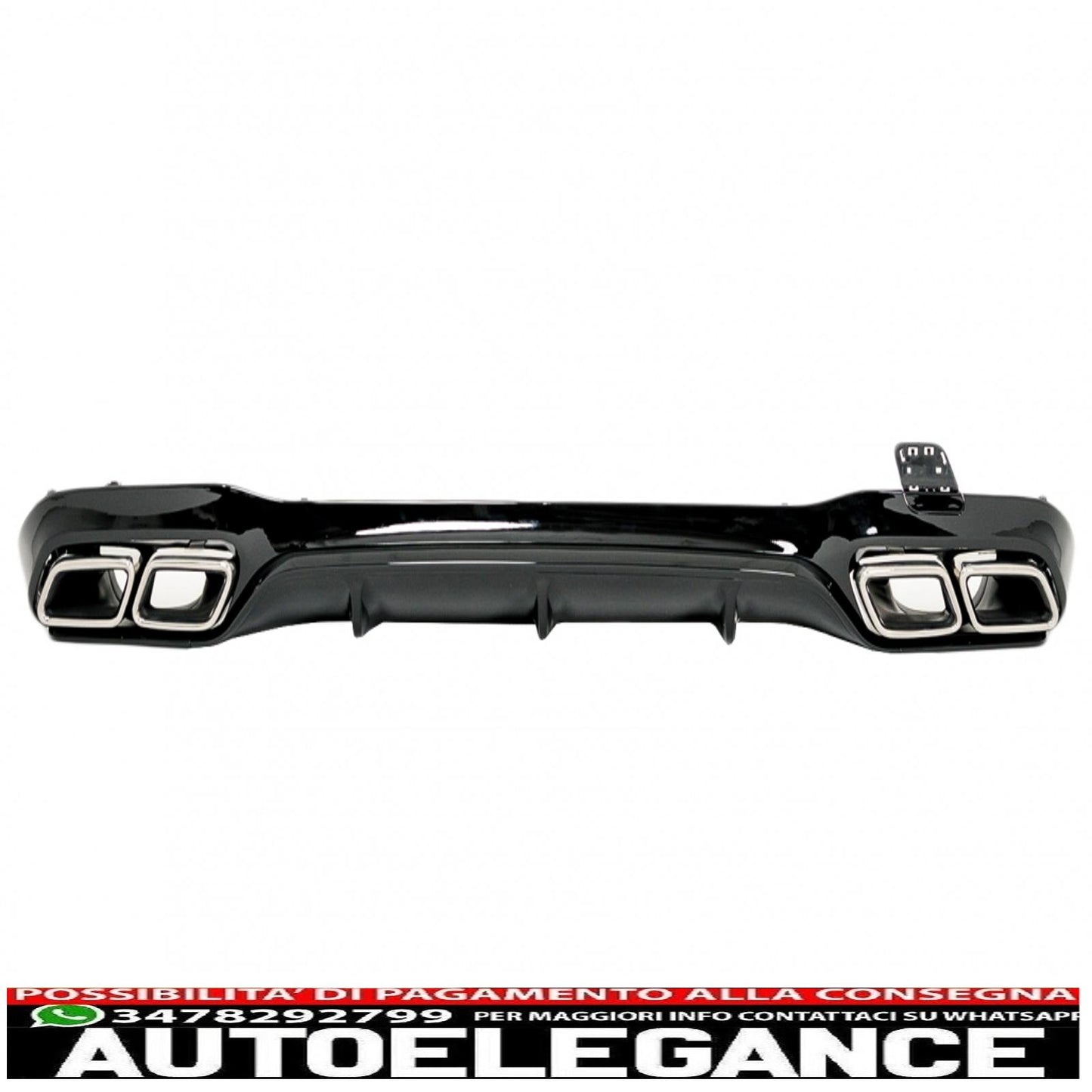 Rear diffuser with chrome exhaust tips suitable for mercedes e class w213 sport line (2016-2019) e63 design