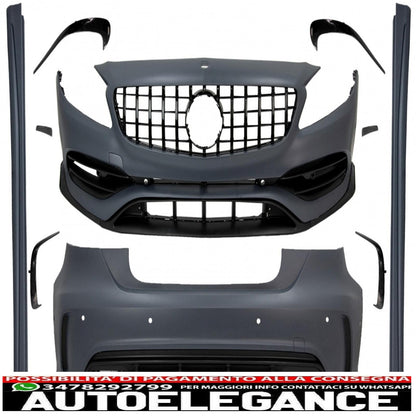 complete body kit with grille suitable for mercedes a-class w176 (2012-2018) restyling a45 design 