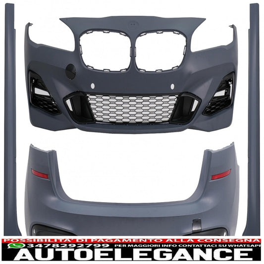 kit carrozzeria adatto per bmw serie 2 f45 lci active tourer (05.2017-12.2019) m-technik design doppia uscita per scarico singolo