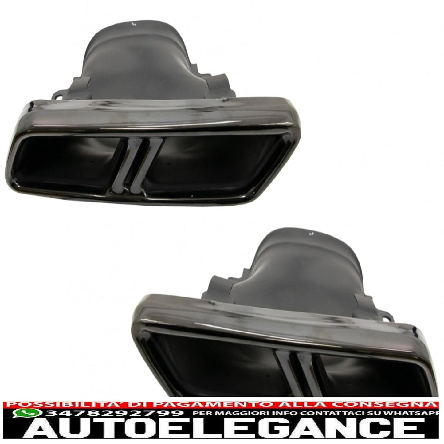 Exhaust tips suitable for mercedes e-class w213 (2016-up) e63 s design glc suv x253 glc coupe c253 (2015-2017) black