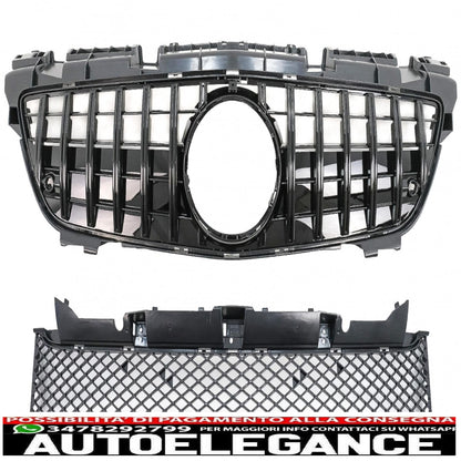 griglia anteriore con rete inferiore adatta per mercedes classe slk r172 (2011-2015) gt-r design panamericana nero