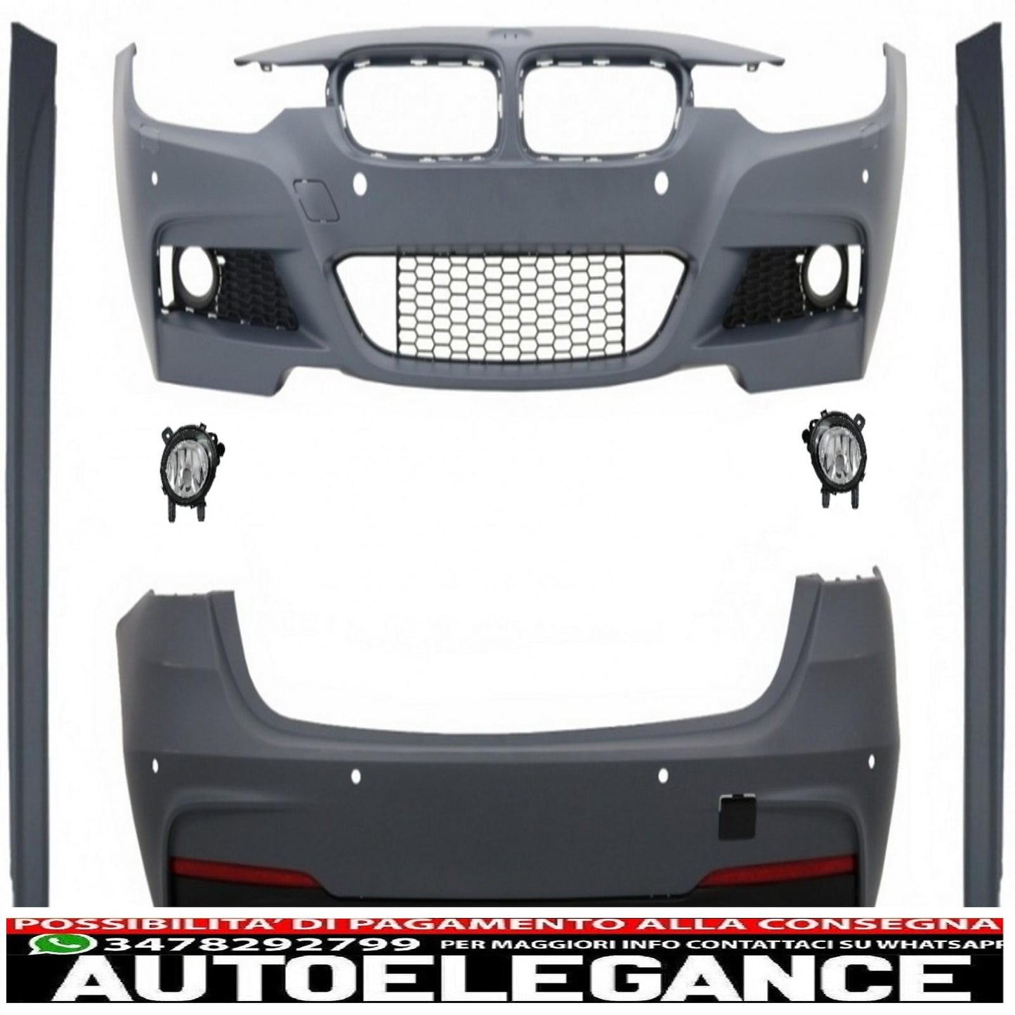 complete body kit suitable for bmw 3 series f31 (2011-2019) touring m-technik design with fog lamps