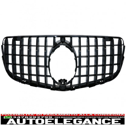 griglia anteriore centrale adatta per mercedes glc x253 c253 (2015-2018) gt r panamericana design tutto nero