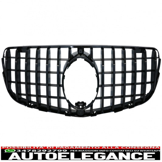 front center grille suitable for mercedes glc x253 c253 (2015-2018) gt r panamericana design all black