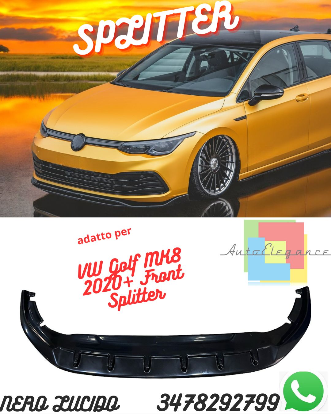 SPLITTER ADATTO PER VW Golf MK8 2020+