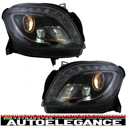 led headlights suitable for mercedes m-class w166 (2012-2015) black 