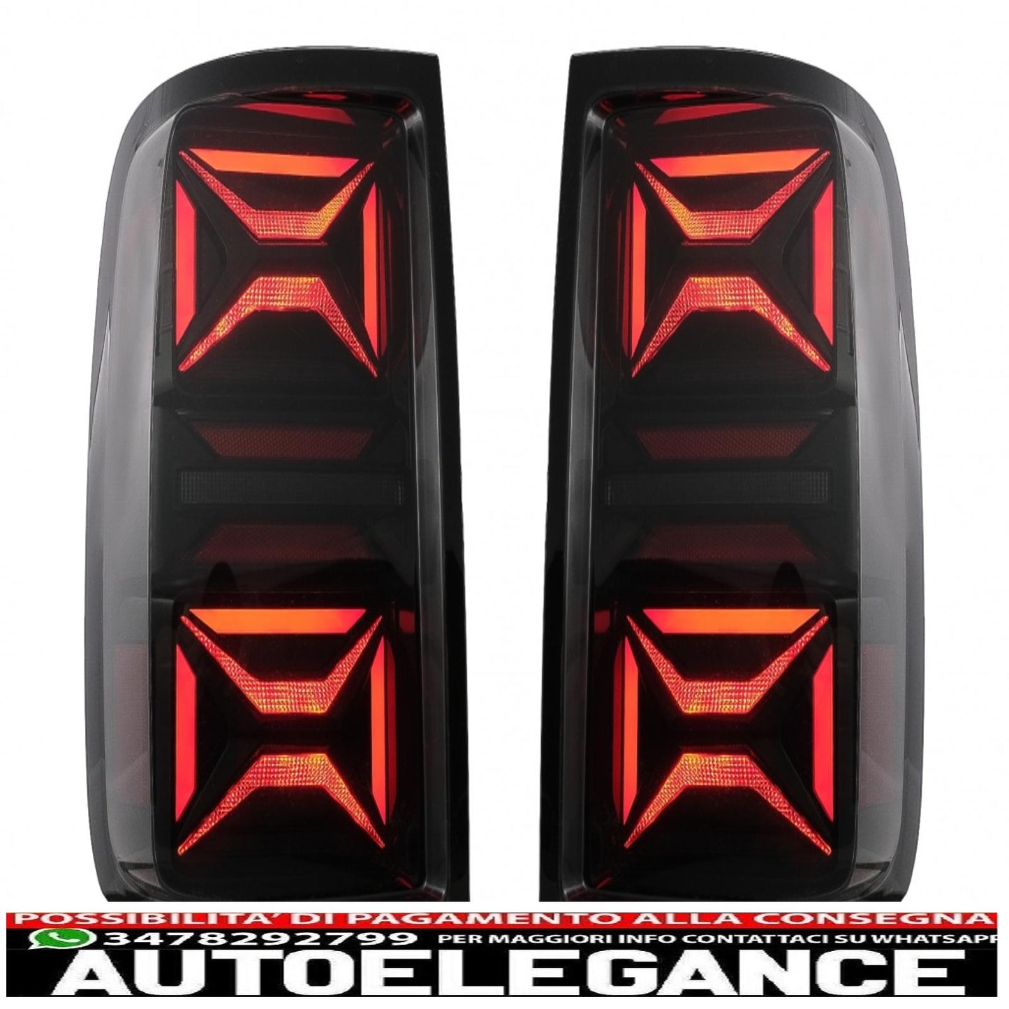 full led rear lights suitable for vw amarok (2010-2020) dynamic sequential turn smoke