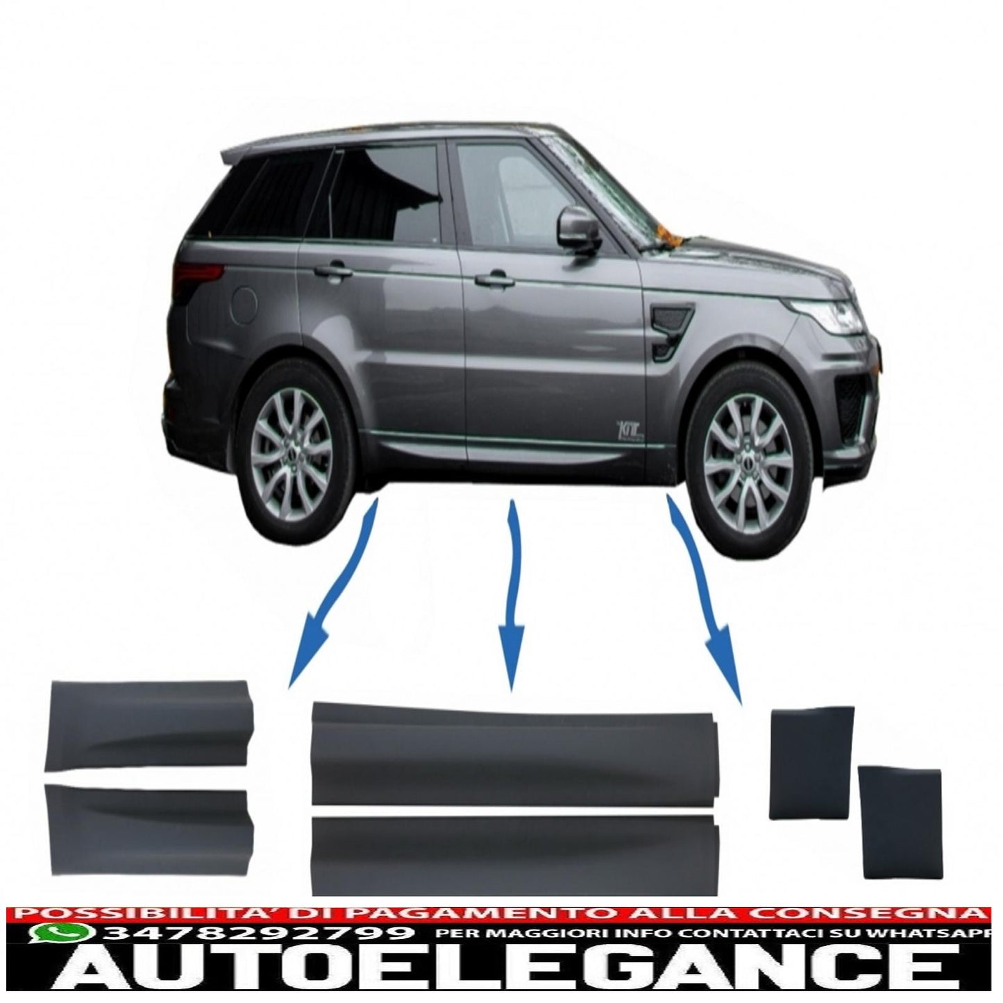 Front/Rear Lower Door Mouldings and Front Lower Fender Kit suitable for Land Rover Range Rover Sport L494 (2013-up)