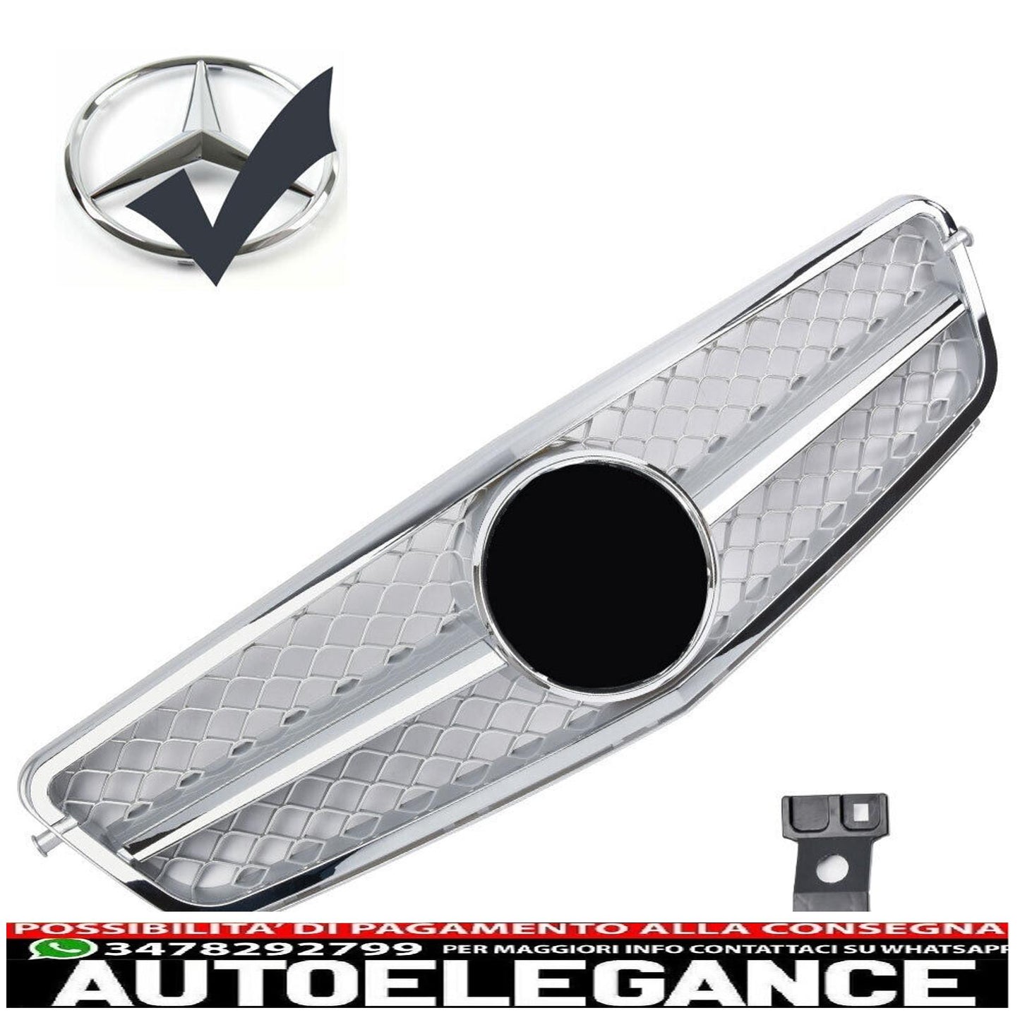 sport grill radiator grill suitable for mercedes w204 c204 coupe silver + chrome - show original titleoriginal textgrill sport kühlergrill passt für mercedes w204 c204 coupe silber + chrom