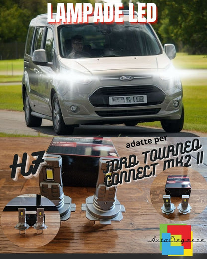 KIT LED H7 PER FORD TOURNEO CONNECT MK2 II 6000K 6000 LUMEN CANBUS ANABBAGLIANTI