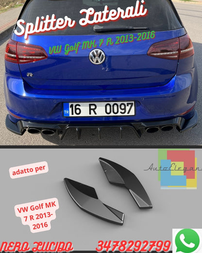Splitter Laterali Posteriori ADATTO PER 💫VW Golf MK 7 R 2013-2016 V2💫