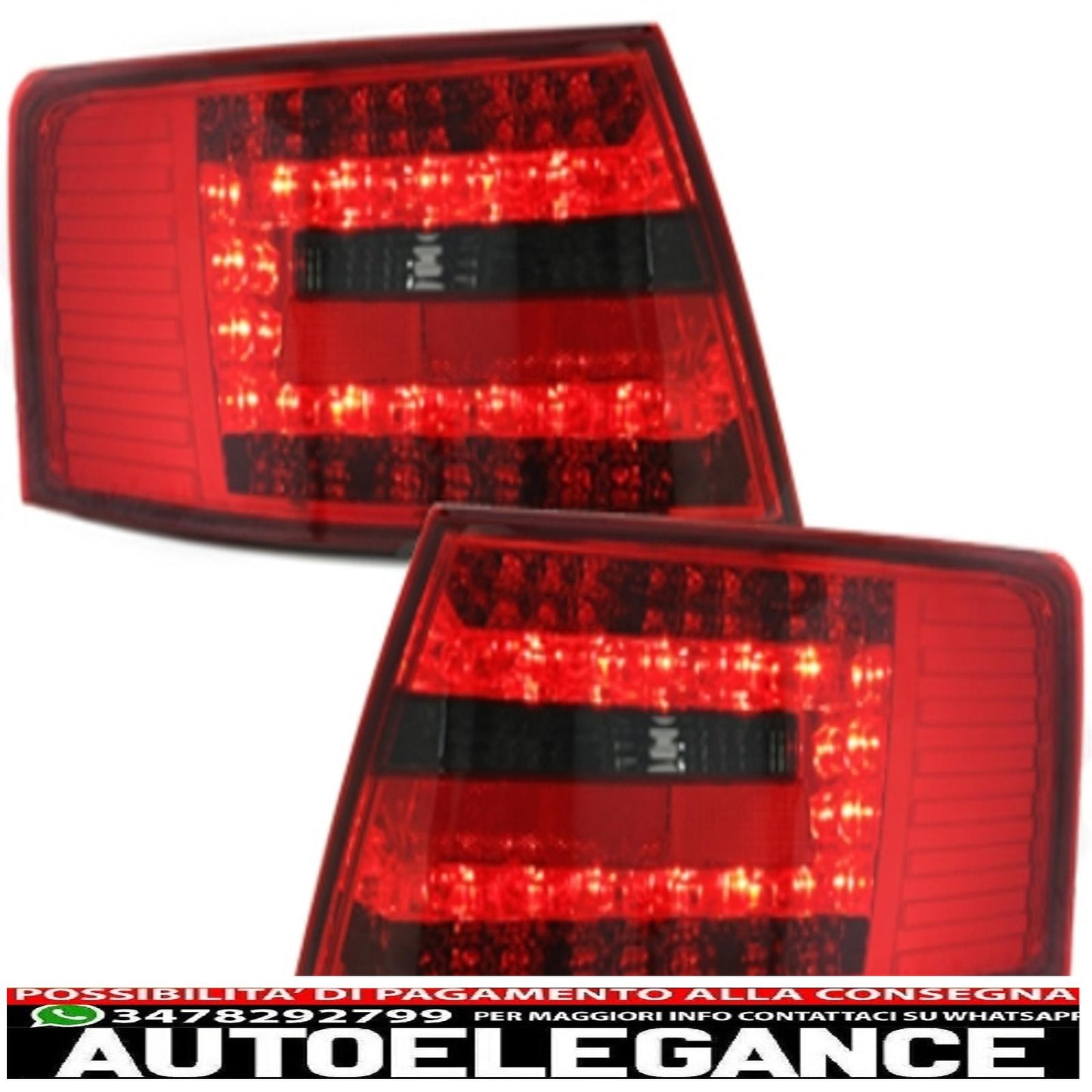 led rear lights suitable for audi a6 4f lim. 04-08 red/smoke - ra19elrs