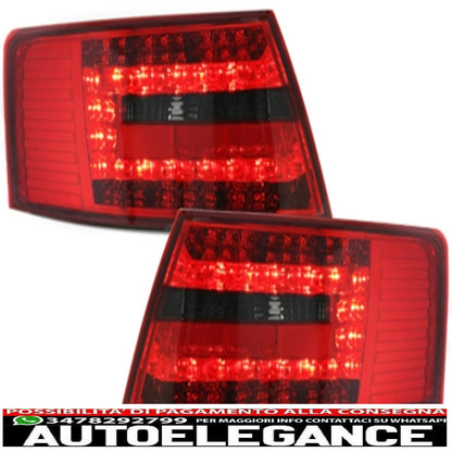 led rear lights suitable for audi a6 4f lim. 04-08 red/smoke - ra19elrs