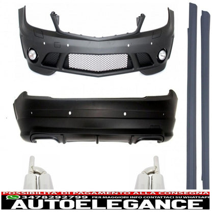 body kit suitable for mercedes-benz c-class w204 c63 2007-2012 with exhaust tips 