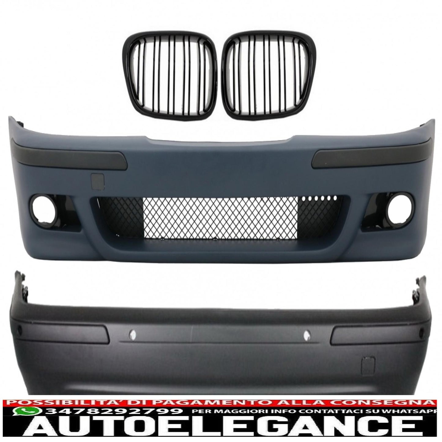 body kit suitable for bmw 5 series e39 (1997-2003) m5 design with central grille piano black 