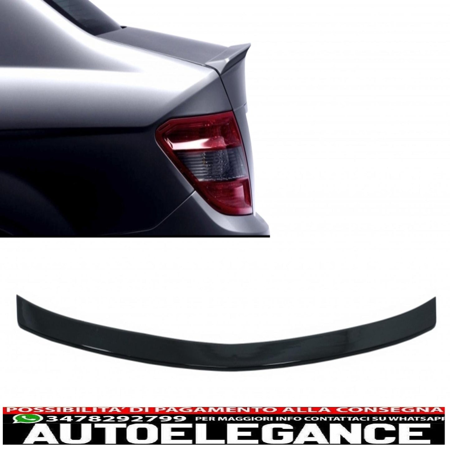 trunk spoiler suitable for mercedes c class w204 (2007-2014) piano black
