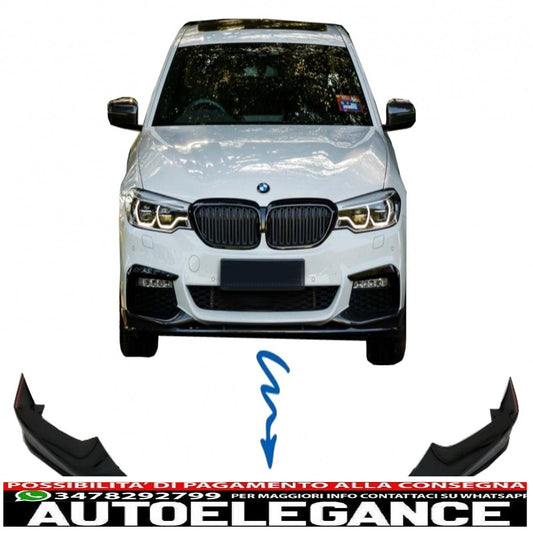 Labbro spoiler paraurti anteriore adatto per BMW Serie 5 G30 Limousine G31 Touring (2017-2019) M Sport Design Piano Black