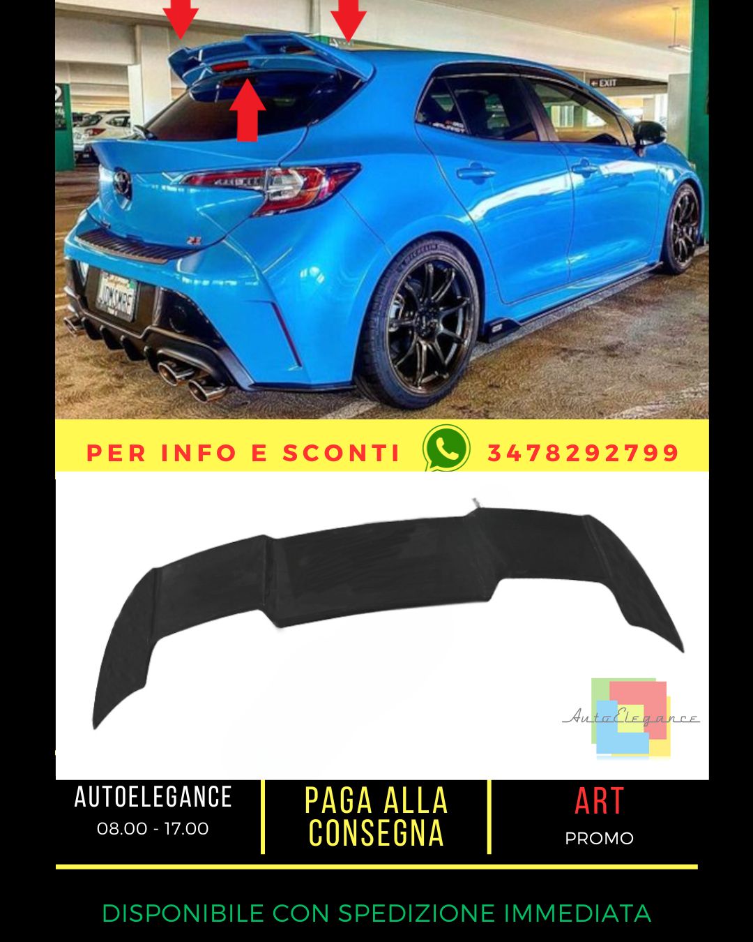 🔥SPOILER ADATTO PER Toyota Corolla 2018+🔥