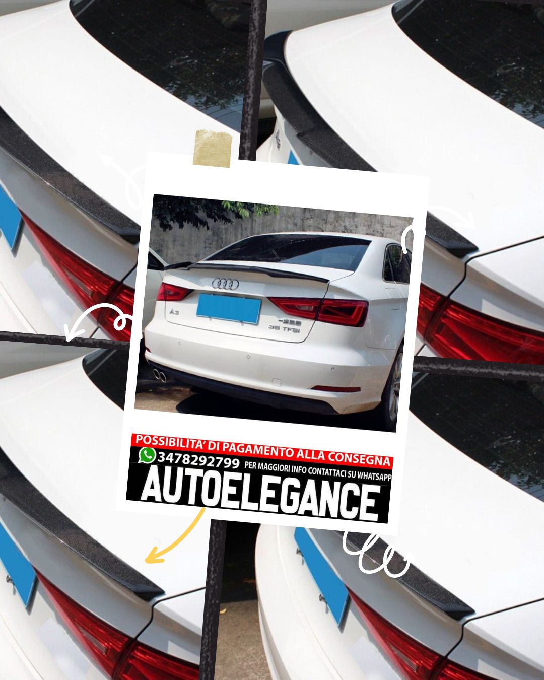 SPOILER suitable for AUDI A3 8V Sedan 2012-2020